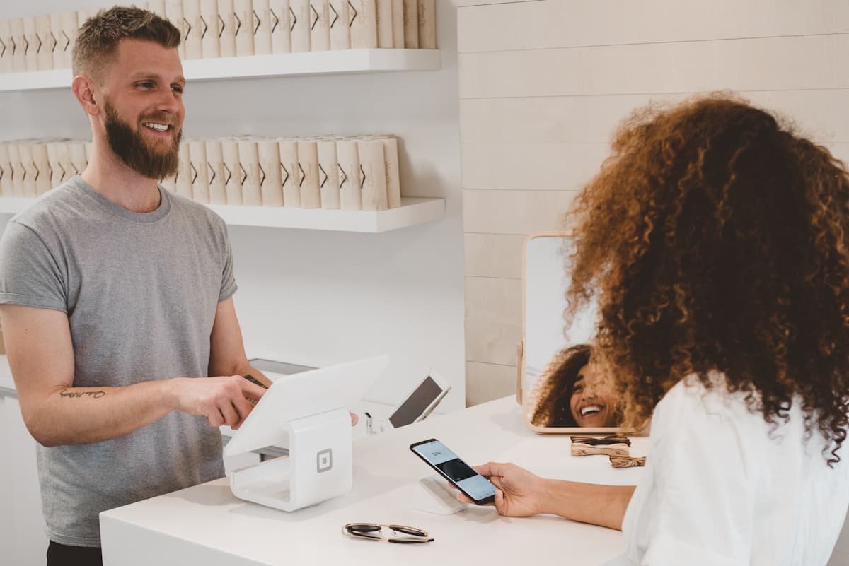 Retail shop counter and checkout