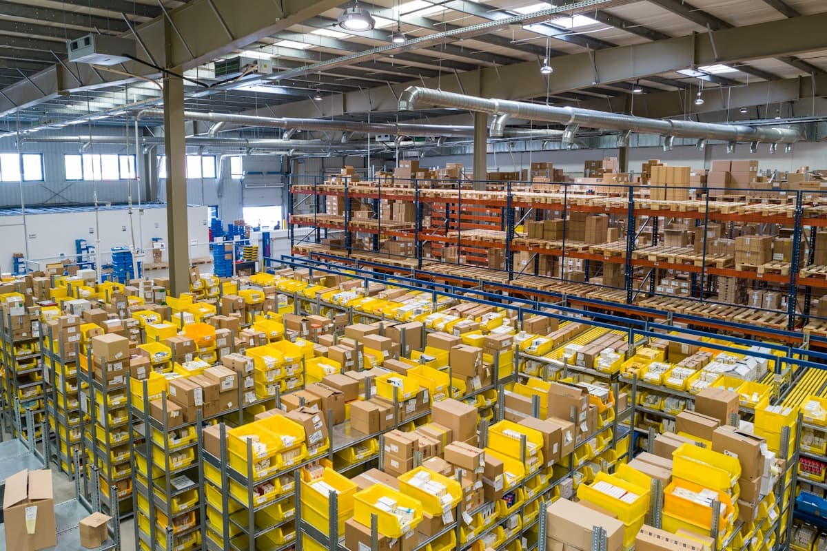 Wholesale warehouse with inventory
